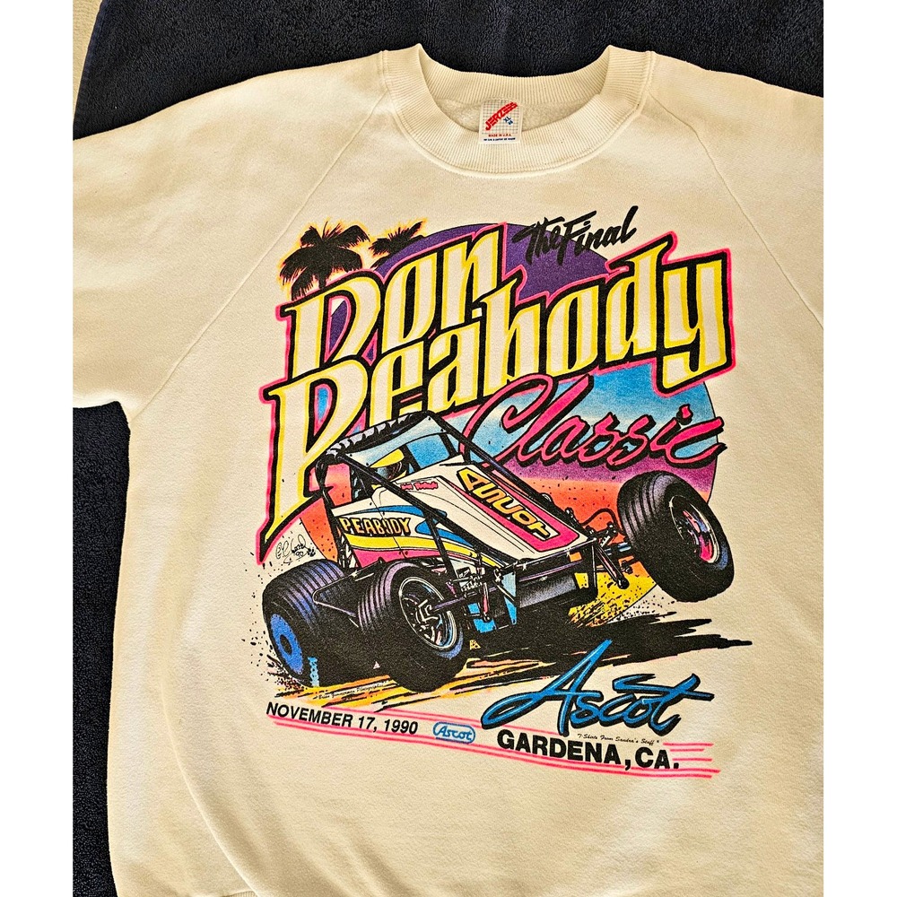 Vintage 1990 Don Peabody Classic Racing Shirt The Final Ascot Raglan XL